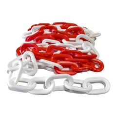 25 Mt Plastik Zincir 8 Mm Kırmızı Beyaz Yağmur Oluk Zinciri ikaz zinciri